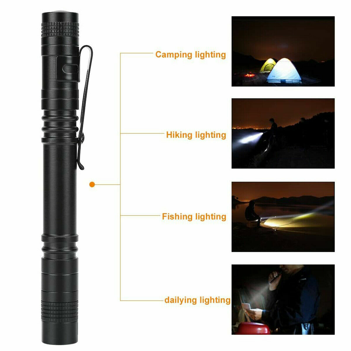 Tactical Flashlight Small LED Torch Light Mini Super Bright Penlight Waterproof