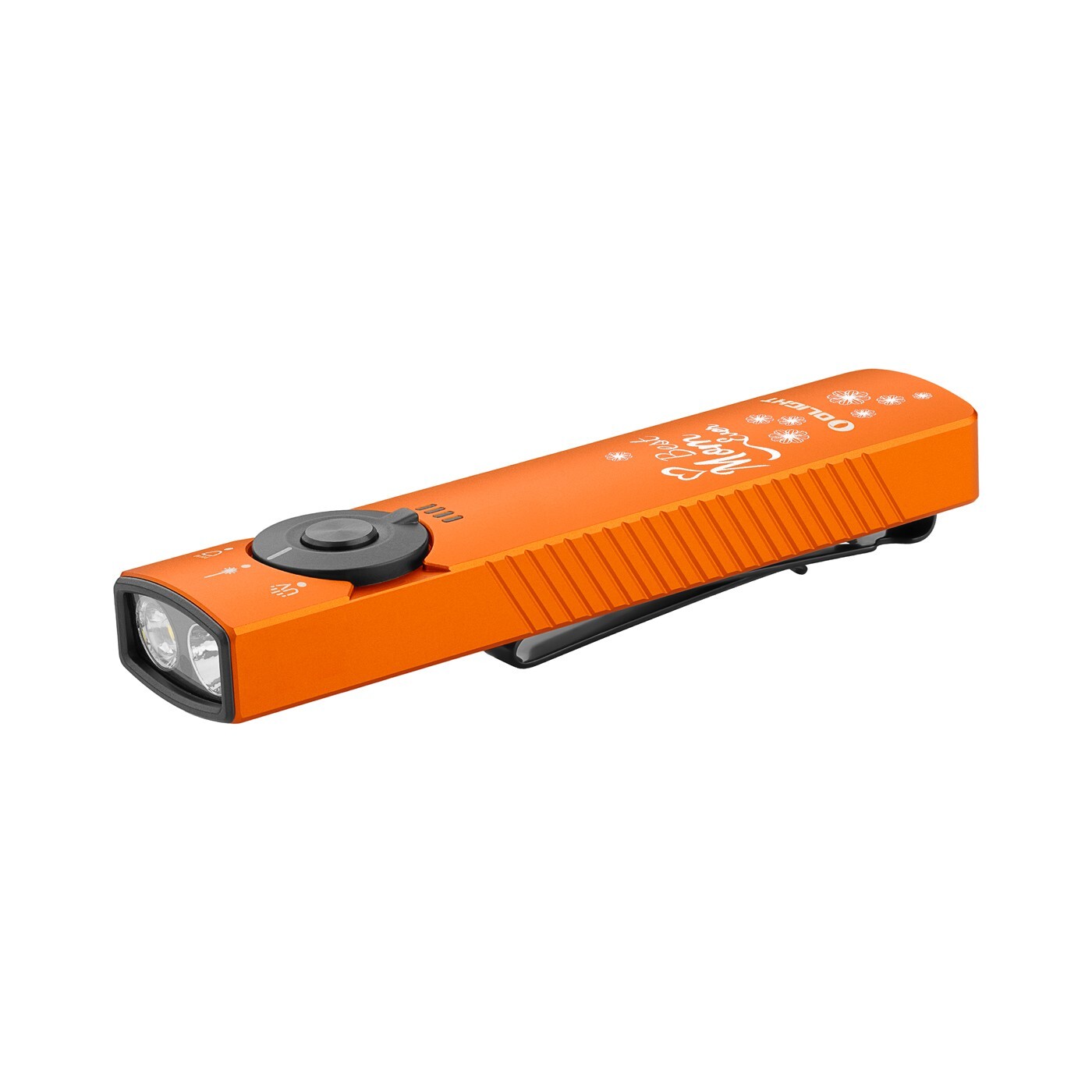 Olight Arkfeld Pro Orange Best Mom CW Flat EDC Flashlight, LED/UV/Laser, 1300 L