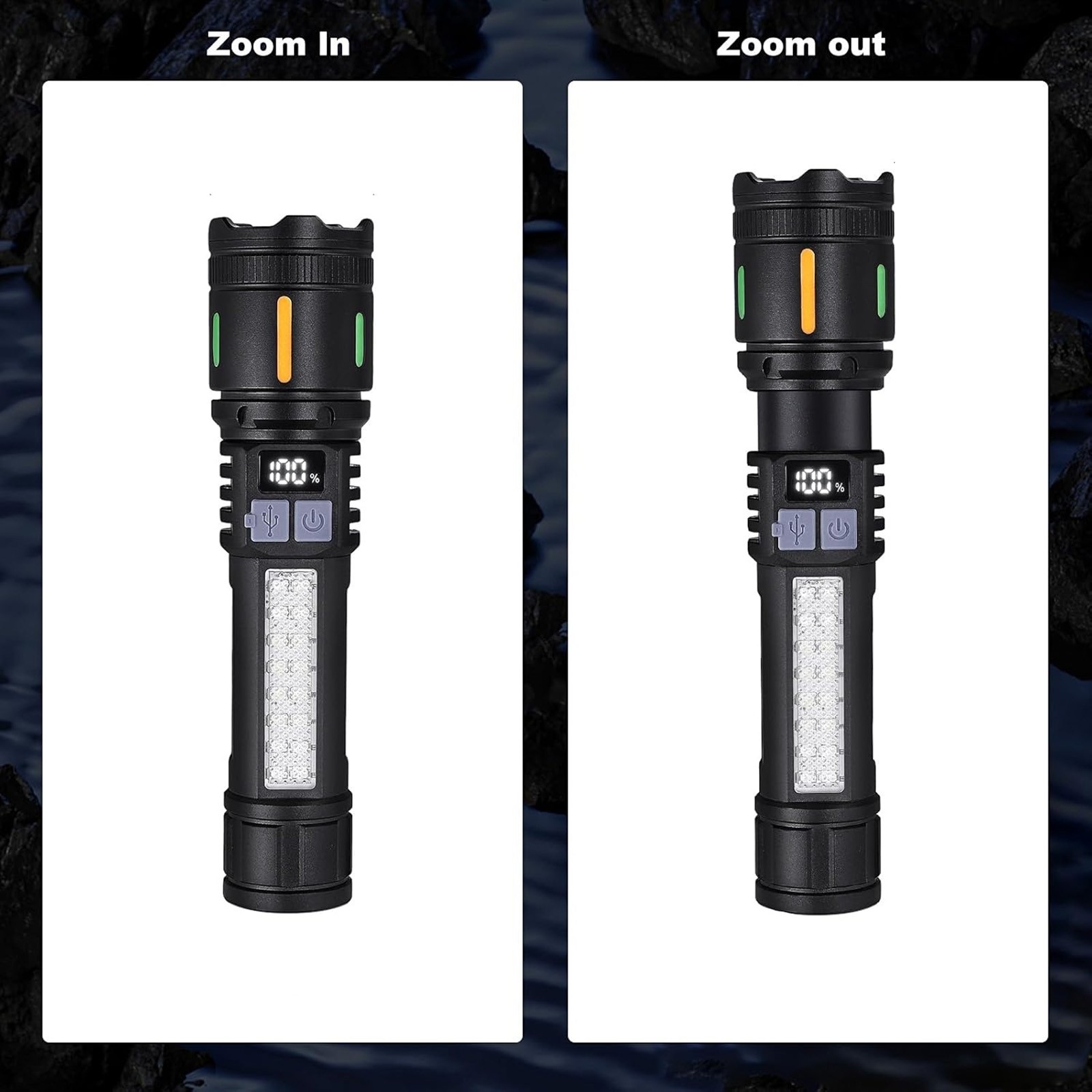 Rechargeable Flashlight 3000 Lumens 5 Modes IPX6 Waterproof for Outdoor Activity