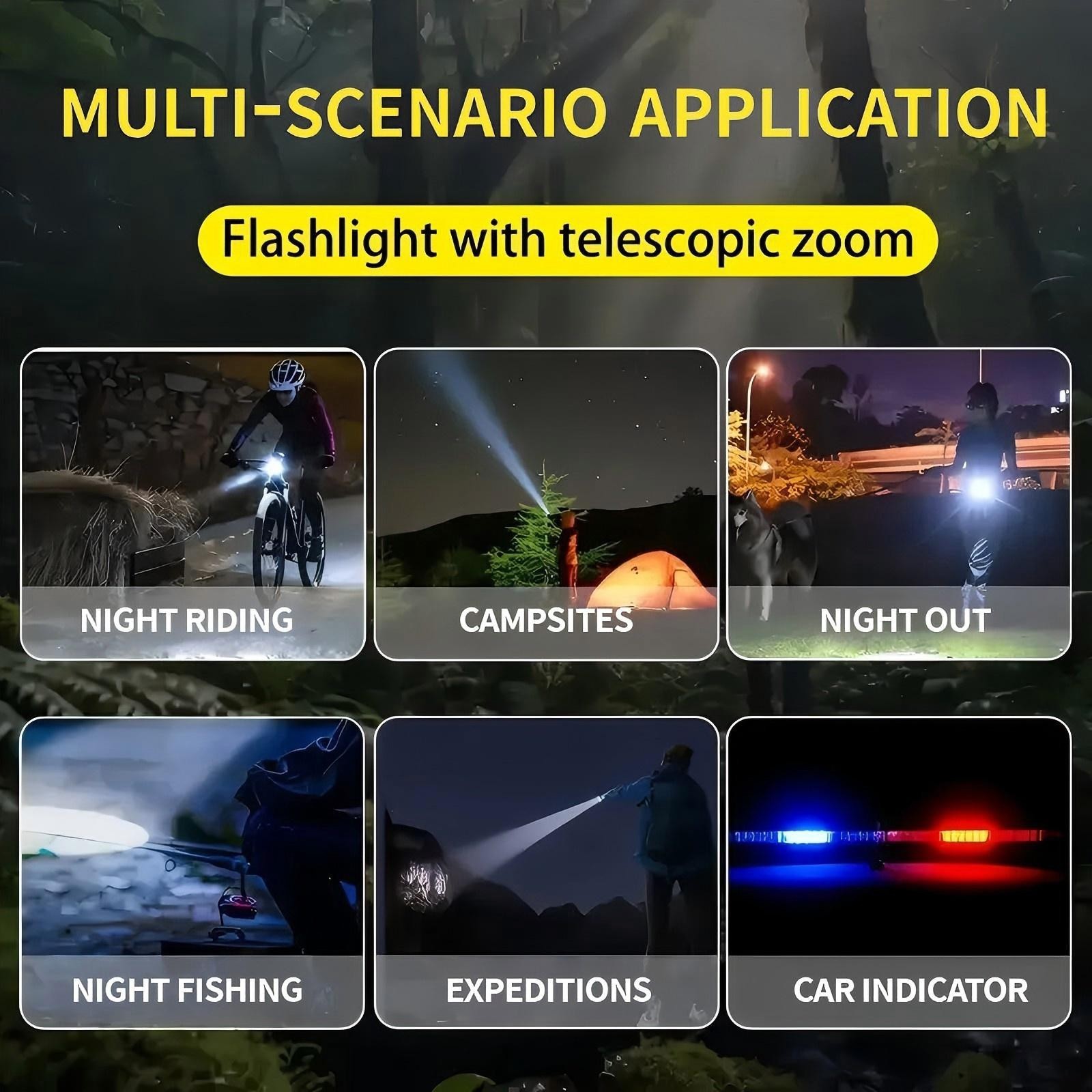 1PC Super Bright LED Flashlight Rechargeable Tactical LED Work Light 99000 Lumen