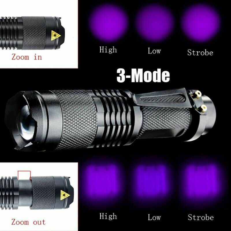 2Pcs UV UltravioletLED Flashlight Black Light 395nm Detector Urine Pet Stains