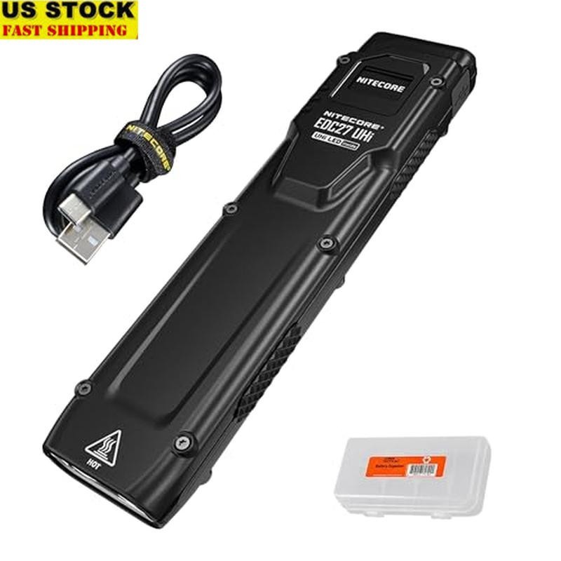 EDC Flashlight 3100 Lumen Slim Rechargeable USB-C Digital Display Portable Case