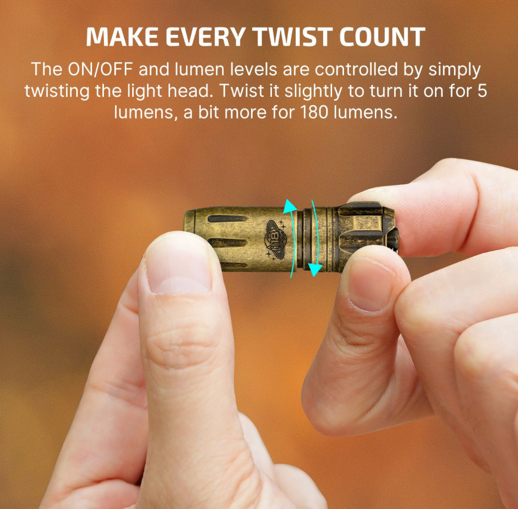 Olight i18 Brass Limited Edition – 18th Anniversary Edition Keychain Flashlight