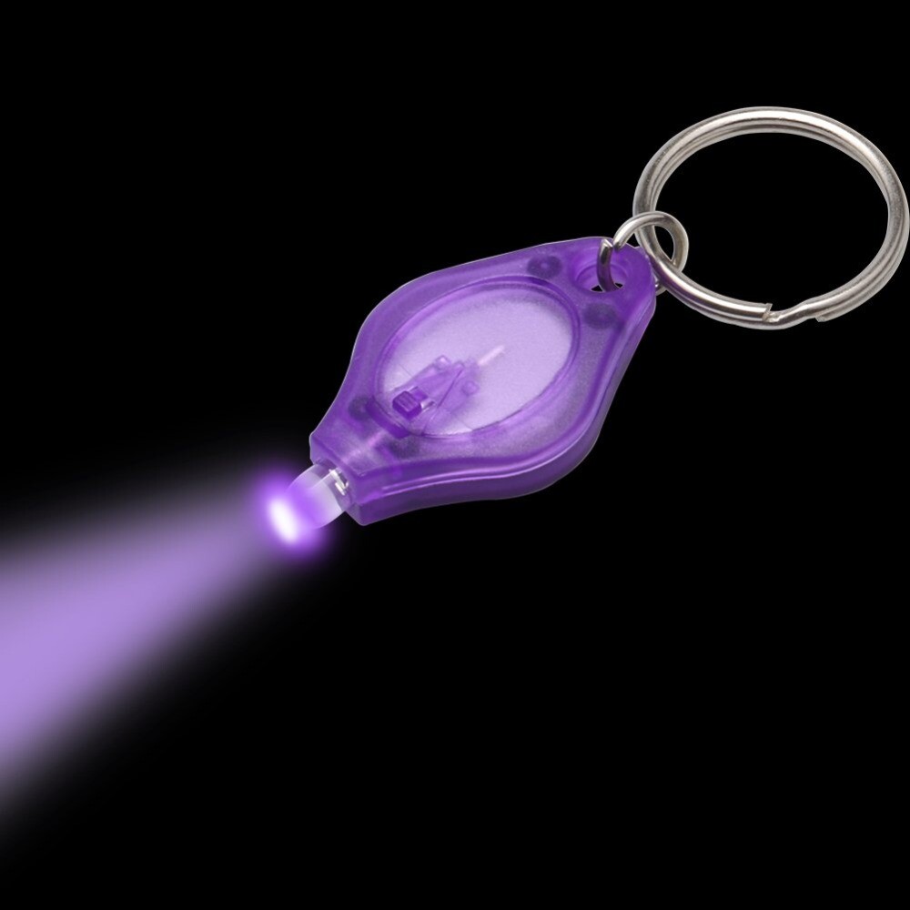 20-100X UV Flashlight Mini Keychain LED Torch Light Blacklight Key Ring Lights
