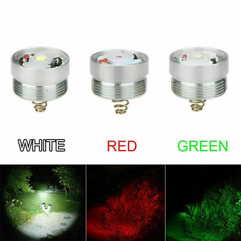 Hunting Red/Green/White Light 3LEDs Flashlight Predator Torch w/ Two Free Mounts