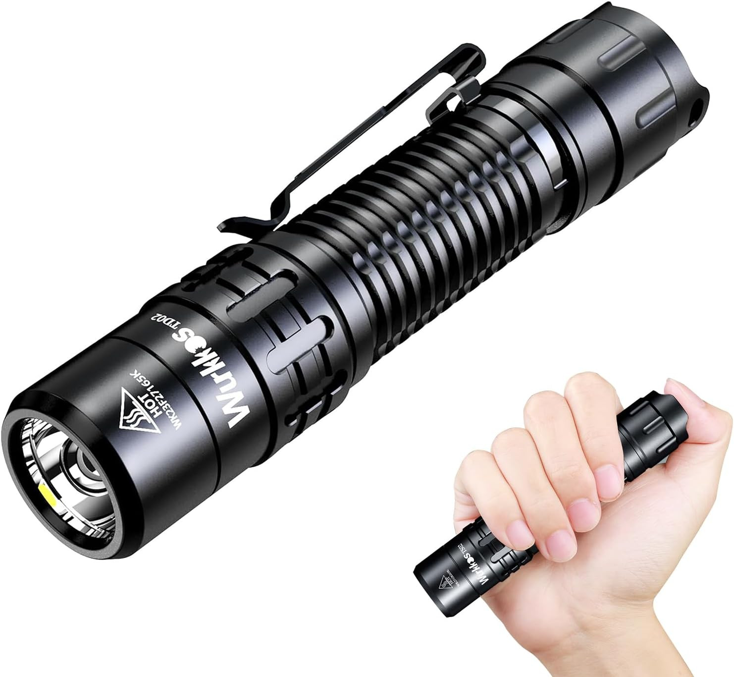 Wurkkos TD02 Led Tactical Flashlight, Super Bright Pocket Flashlights Rechargeab