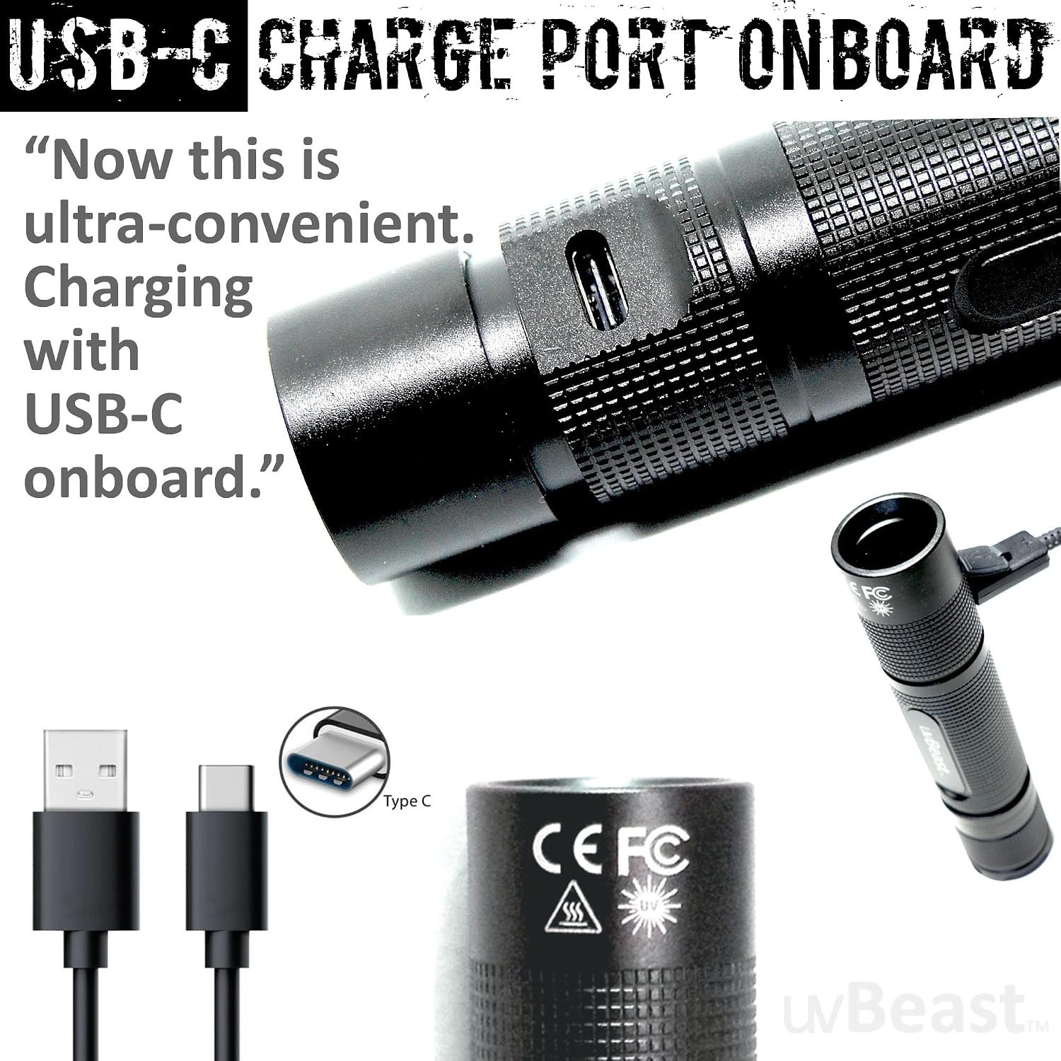 Professional Grade 365nm UV Flashlight