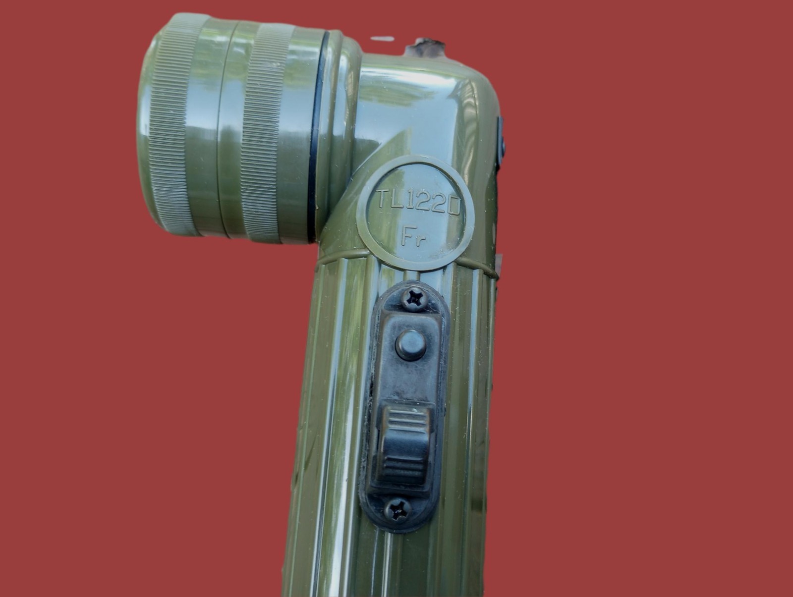 FRENCH MILITARY ISSUE ANGLE HEAD FLASHLIGHT TL122D OD GREEN ORIGINAL SURPLUS NEW