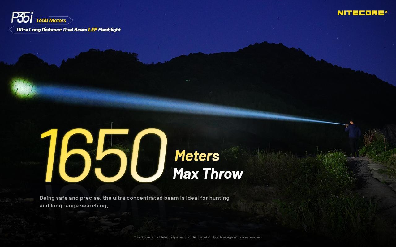 Nitecore P35i Ultra Long Distance Dual Beam LEP Rechargeable Flashlight – 3000 L