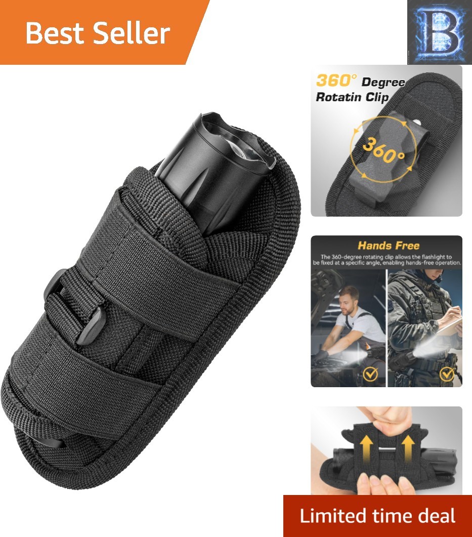 Adjustable Flashlight Pouch Holds 1 to 1.4-Inch Tubes – Essential for Police