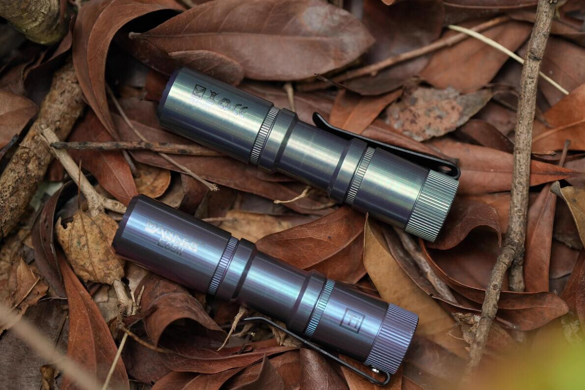 Mankerlight E05 II Compact Titanium EDC Flashlight 1300 Lumens AA 14500 Torch