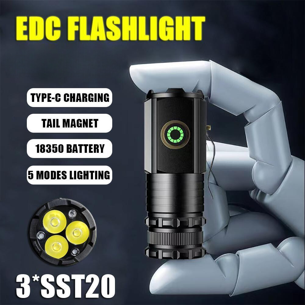 10000LM Rechargeable LED Mini Flashlight Waterproof Outdoor Tactical Torch Lamp
