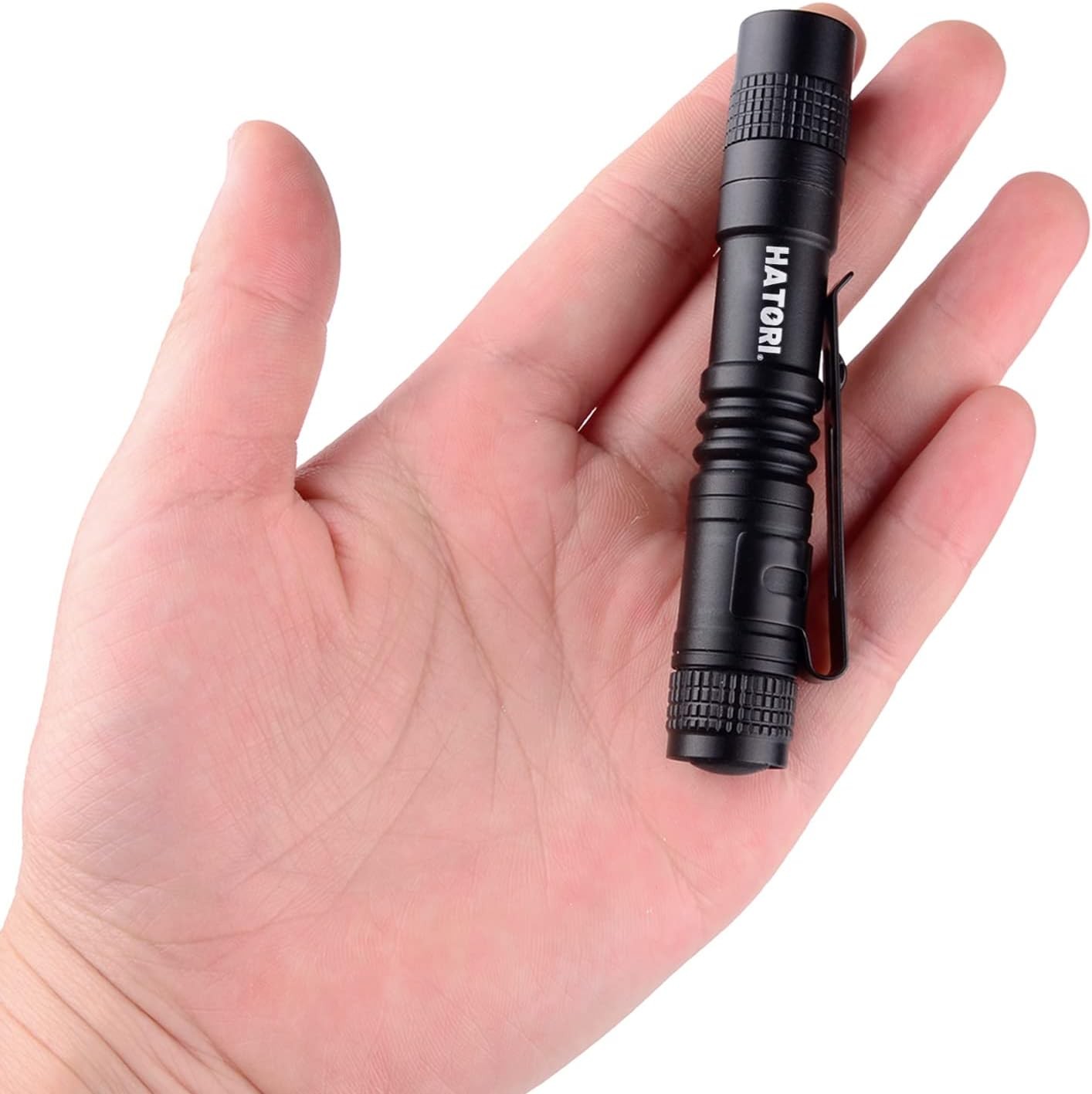 HATORI LED Mini Flashlight, Bright Small 1 Pack(3.55Inch Black), Black
