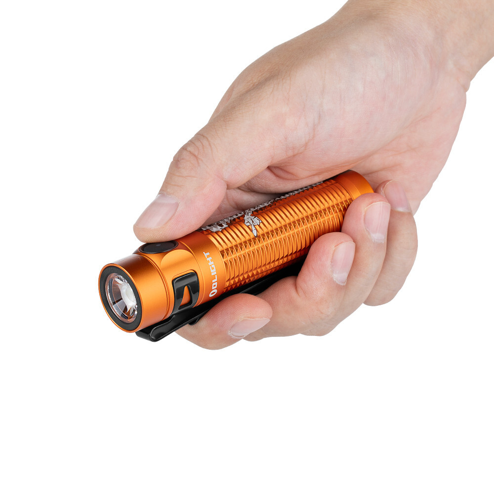 Olight Baton 3 Pro Orange Skeleton Rechargeable Flashlight, 1500 L, Cool White