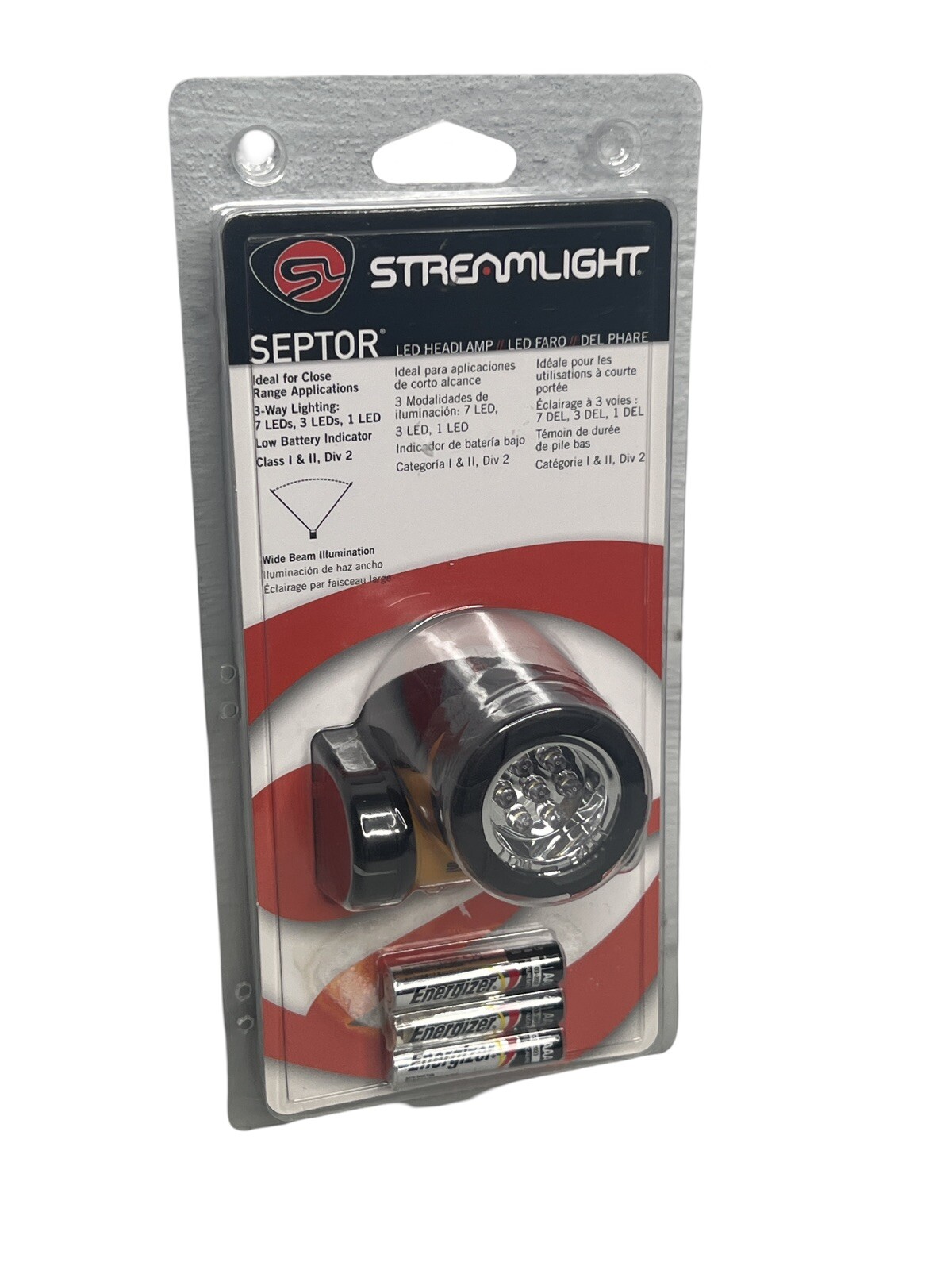 NEW StreamLight Septor IPX4 3 Mode Class I & II Polymer LED Headlamp Flashlight