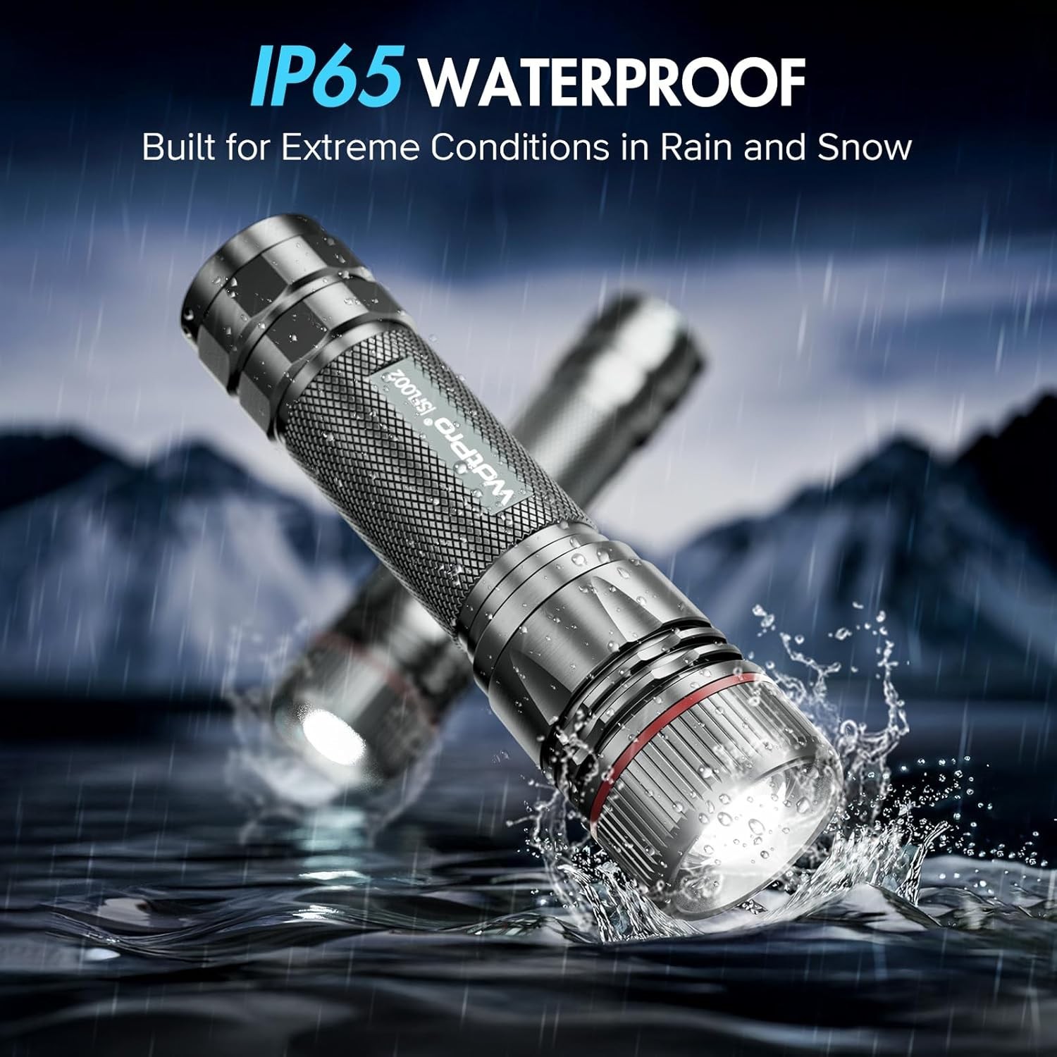 WdtPro Rechargeable LED Flashlight 1-Pack, High Lumen Tactical EDC, 10H Runtime