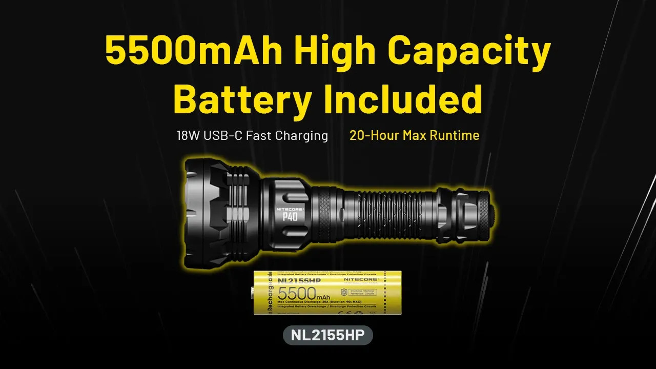 Nitecore P40 Ultra-Long Throw Dual Beam LEP Flashlight 2900 Meter -2000 Lumens w