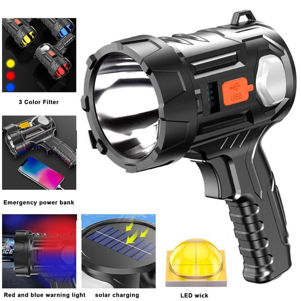 Rechargeable Spotlight 9000000 Lumens Handheld Hunting Flashlight Led Spot light