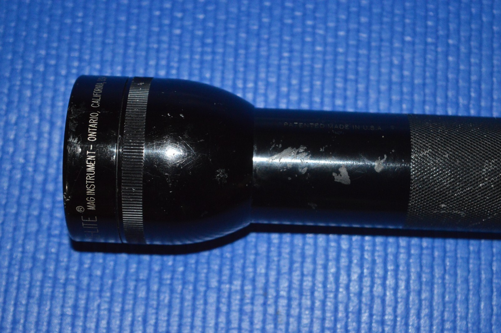 Mag-Lite Black Flashlight Mag Instrument Ontario California Engrave Writing