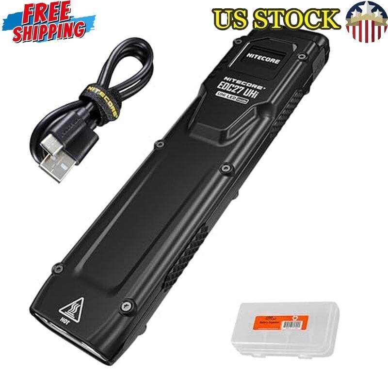 3100 Lumen Flat EDC Flashlight USB-C Rechargeable w/ Digital Display & Case