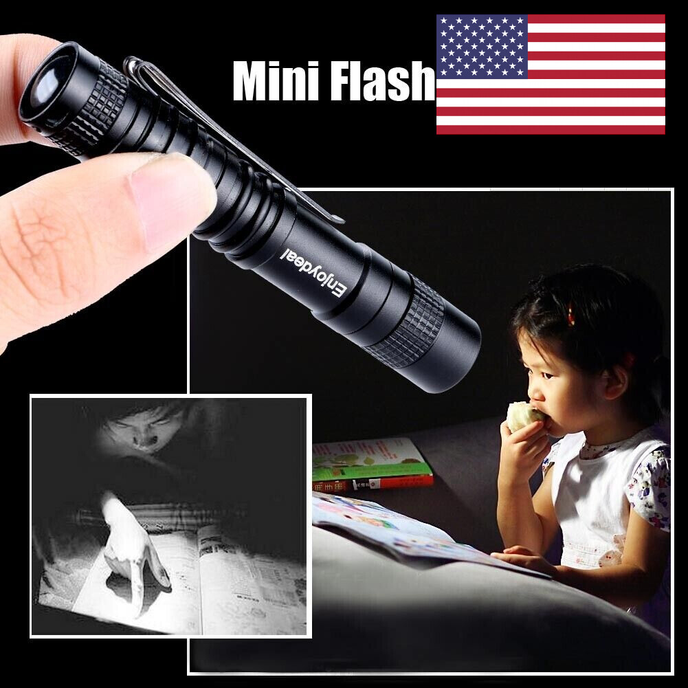 5/10/20 LED 1000 Lumens Mini Penlight Flashlight Torch Pocket Pen Light Clip USA