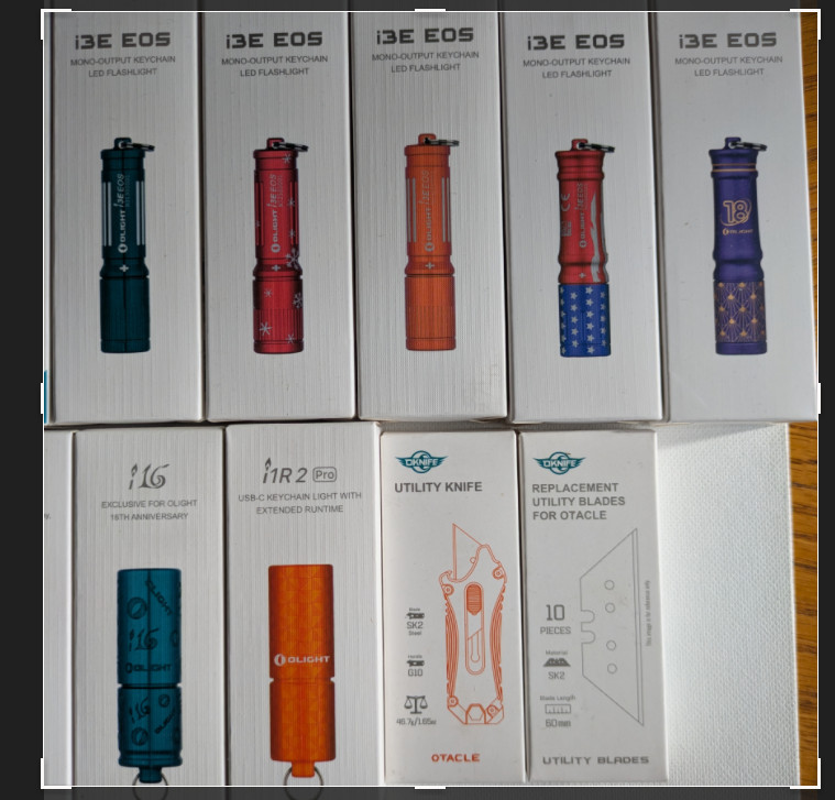 Olight 11 Lights, added two more lights 7-27-24 See Description For List
