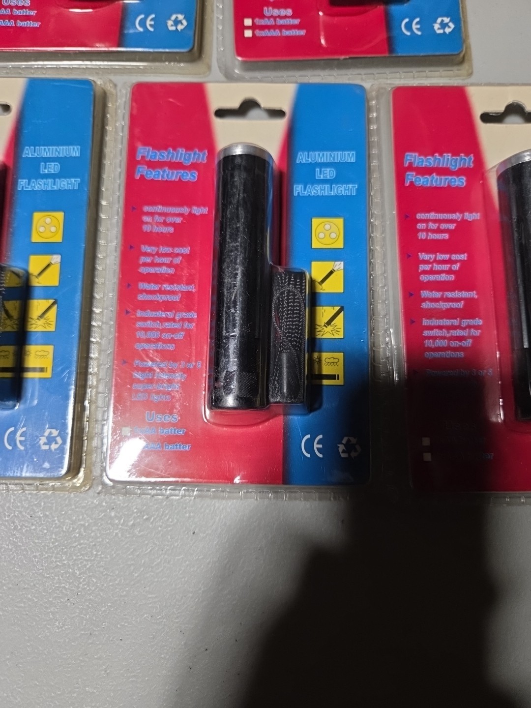 Aluminium LED Flashlight , 5 Pac