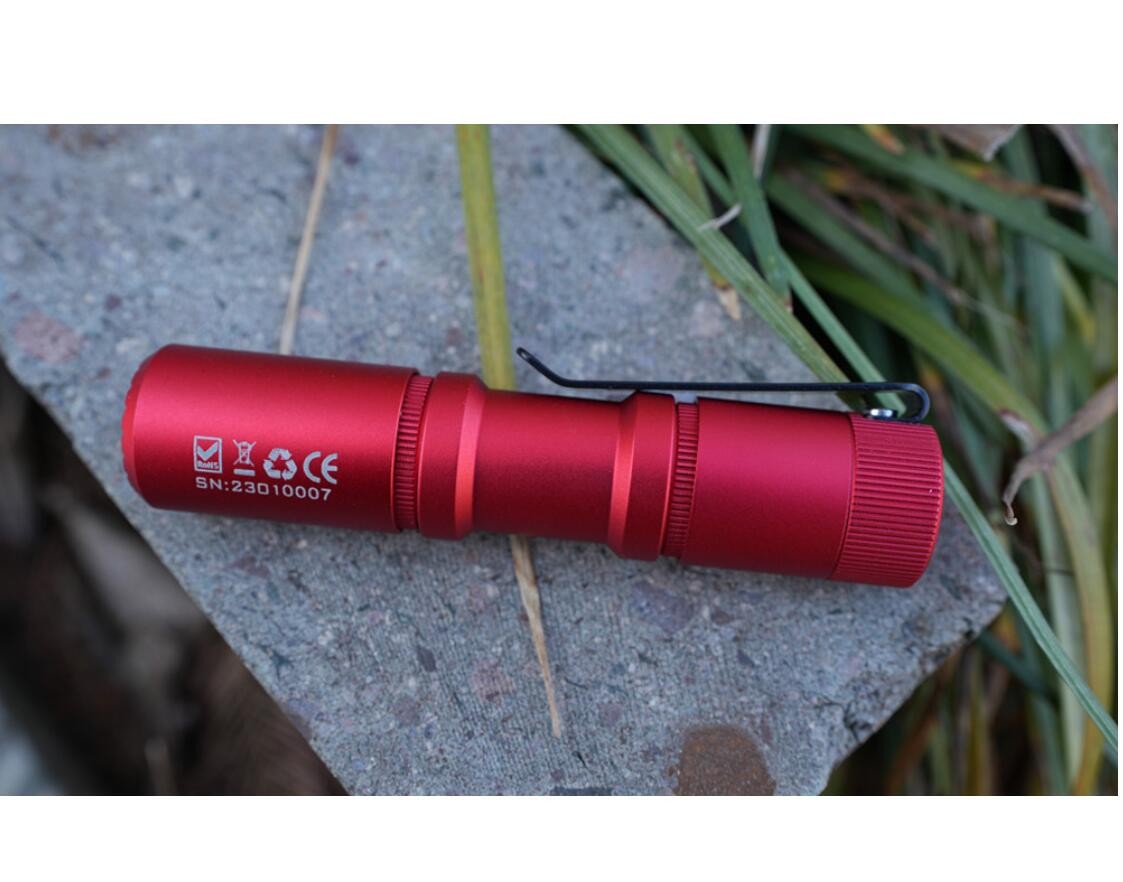 Mankerlight E05-II Red AA EDC Flashlight 1300/800 Lumen MINI Pocket Torch