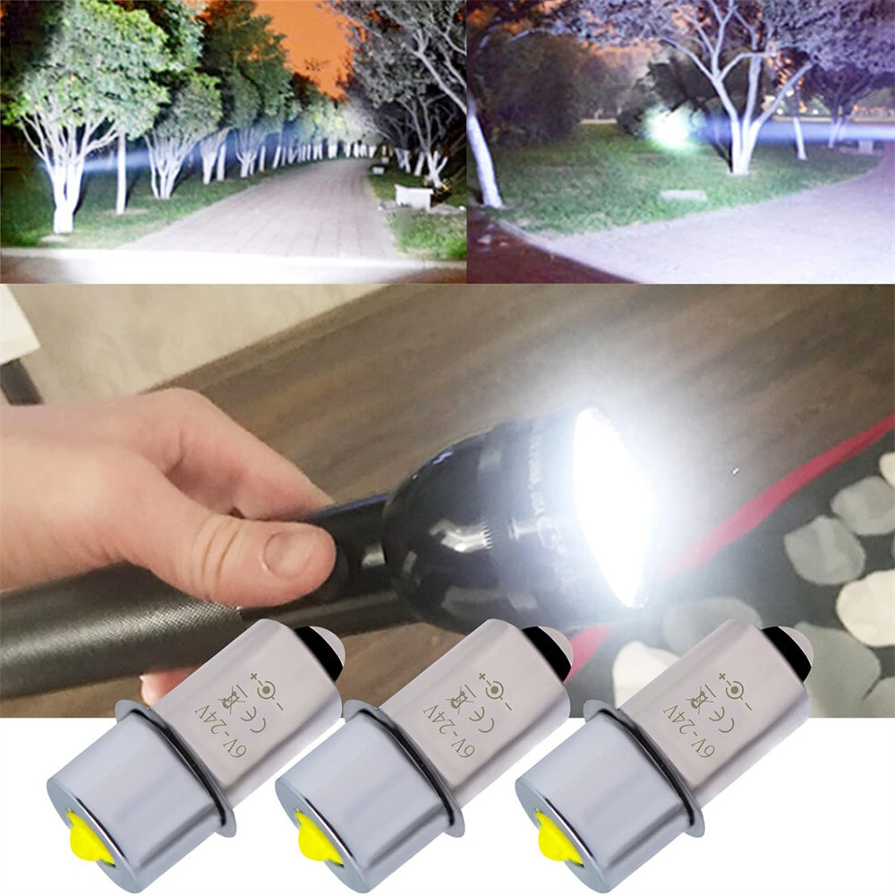 P13.5S LED Flashlight Bulb,12V DC 3-12V, 3W PR2 Maglite LED Conversion Kit 2Pcs