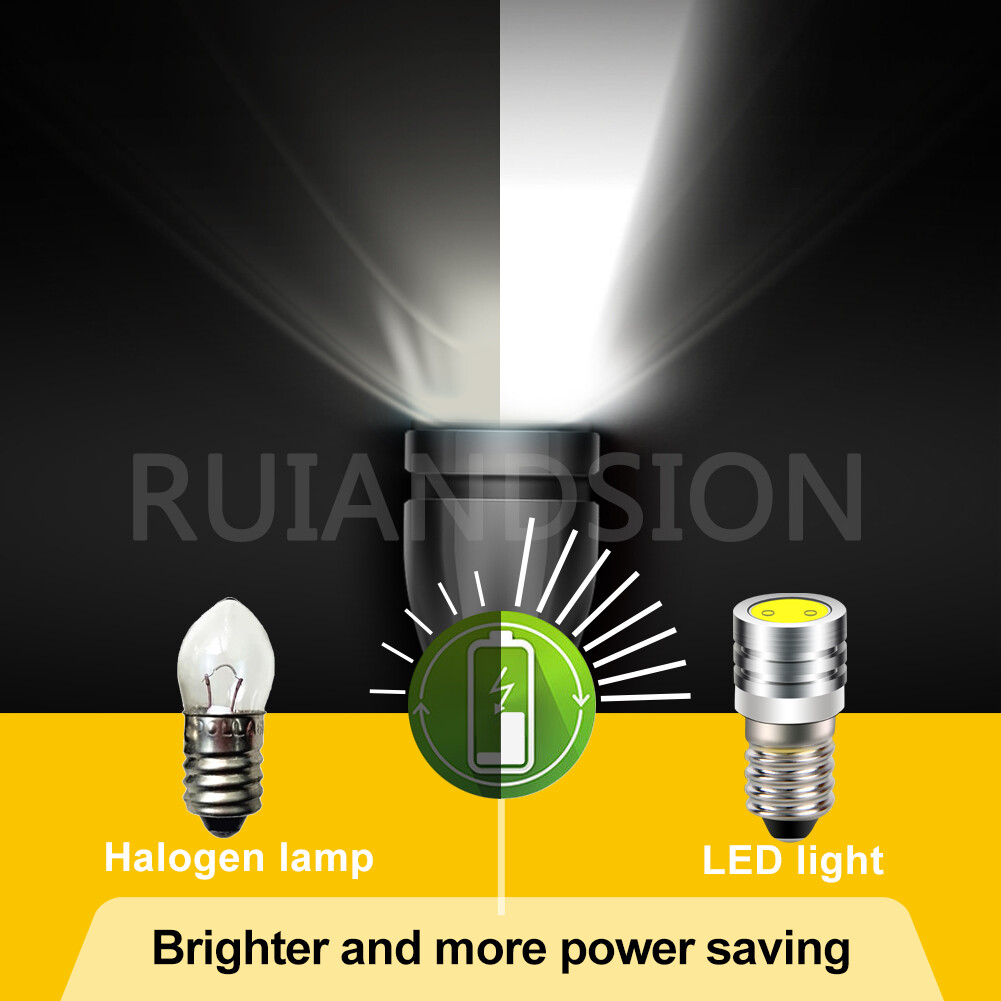Screw E10 COB LED Replace Bulb Lamp For Torch Bicycle Car Lantern DC 3V 6V 12V