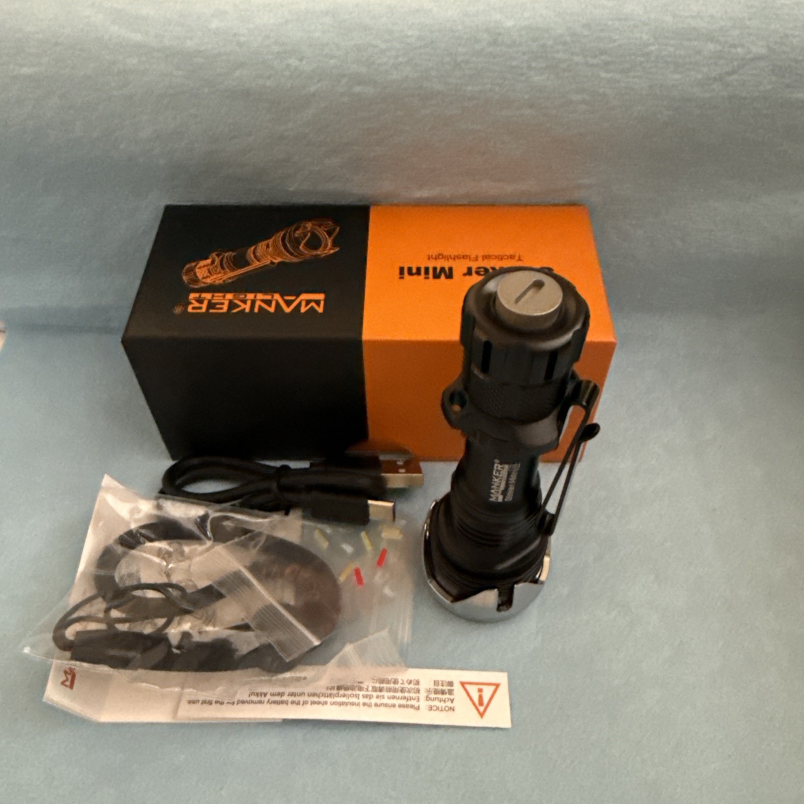 Manker Striker Mini EDC Tactical LED Flashlight 635LM 430M 14500 Black