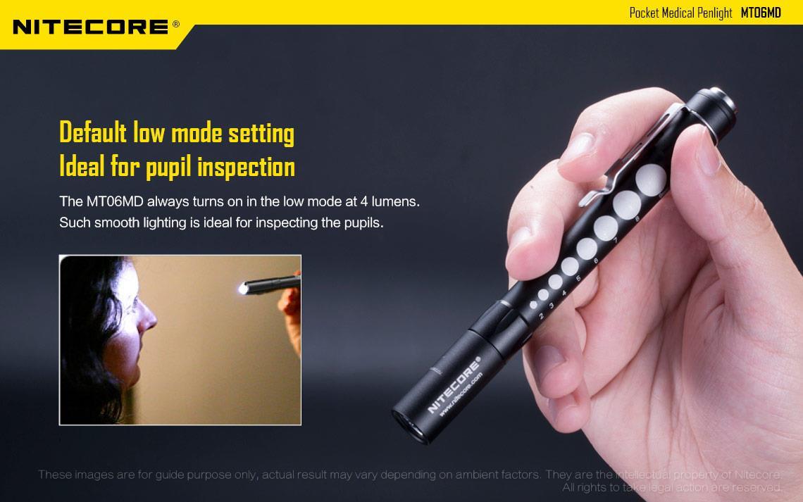 Nitecore MT06MD 180 Lumen LED Penlight with Pupil Gauge – Uses 2x AAA Batteries