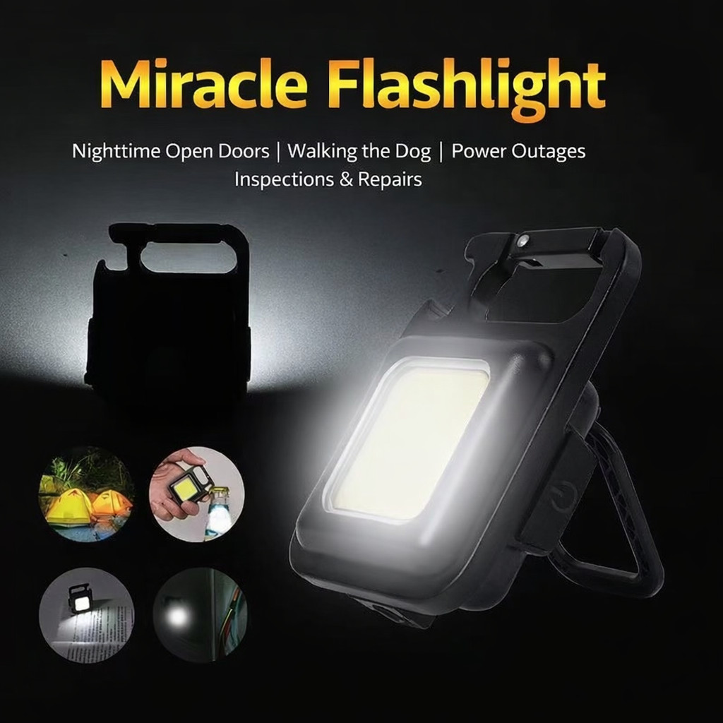 Keychain Flashlight COB LED Mini Work Light with Bottle Opener Portable手电筒便携应急旅行