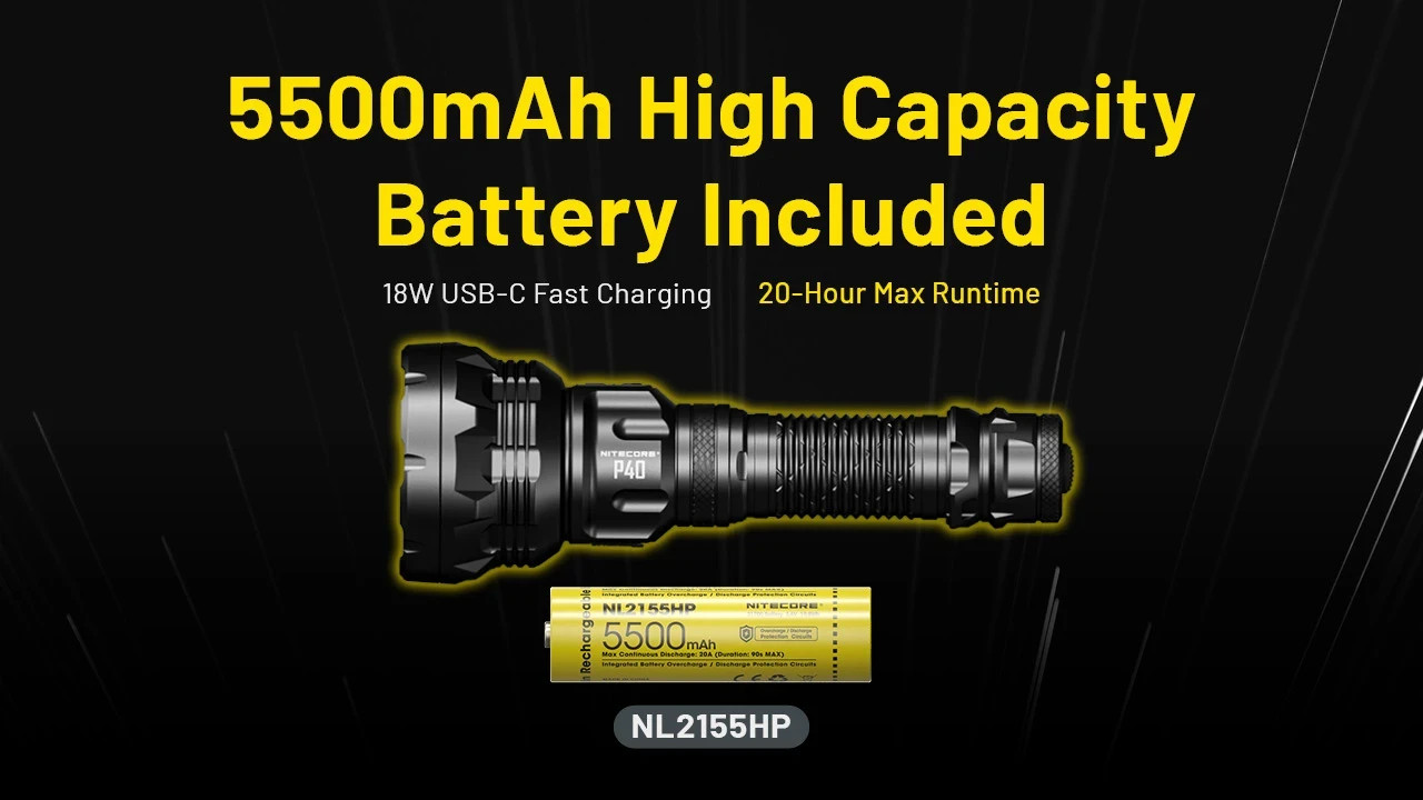 Nitecore P40 Flashlight 3171 Yards Ultra Long Throwing Rechargeable LEP Light