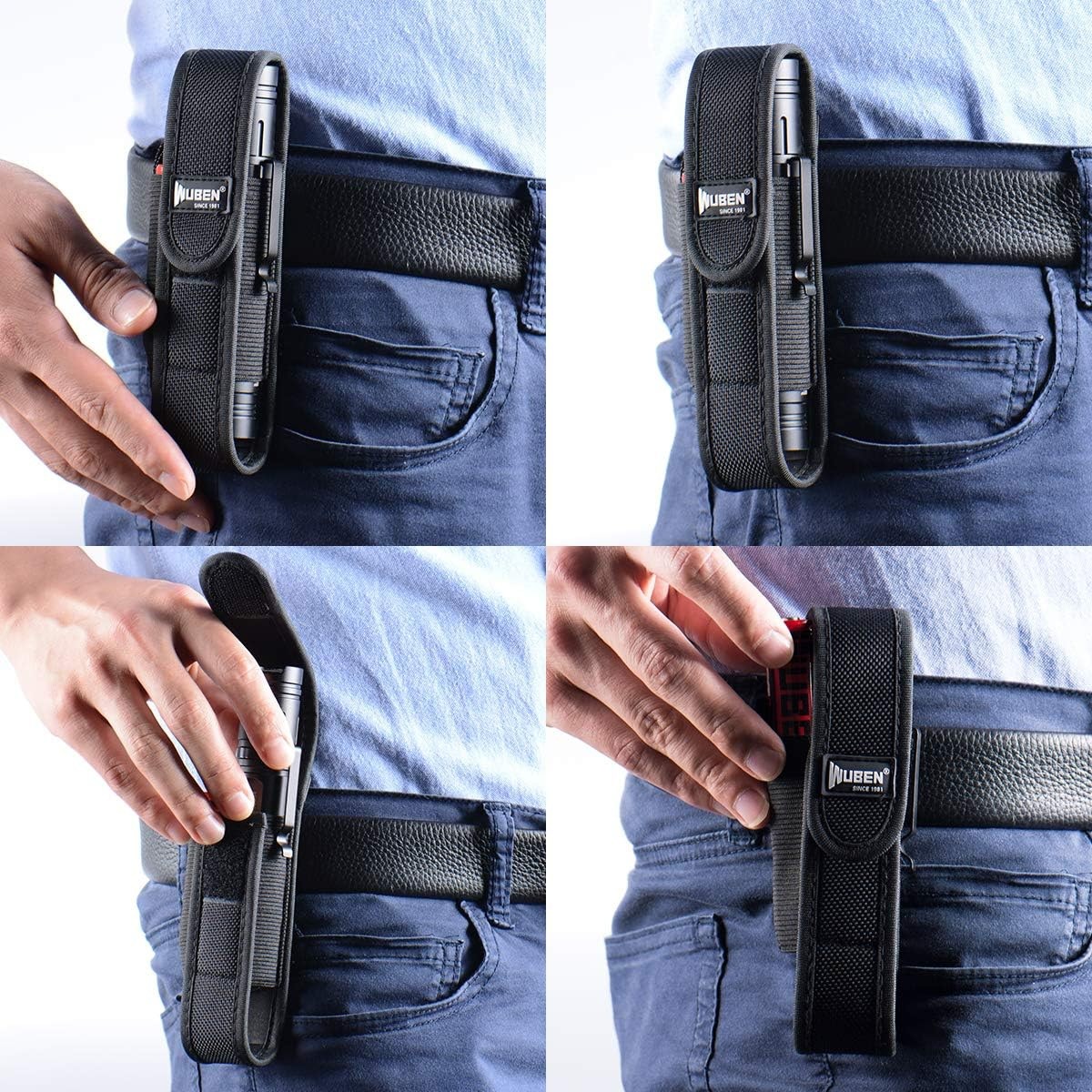WUBEN Flashlight Holster LED Tactical Flash Light Nylon Pouch Holder Belt Adj…