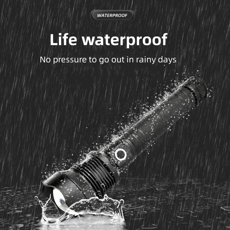 2500000LM Rechargeable XHP90 LED Flashlight Tactical Super Bright Zoom Torch