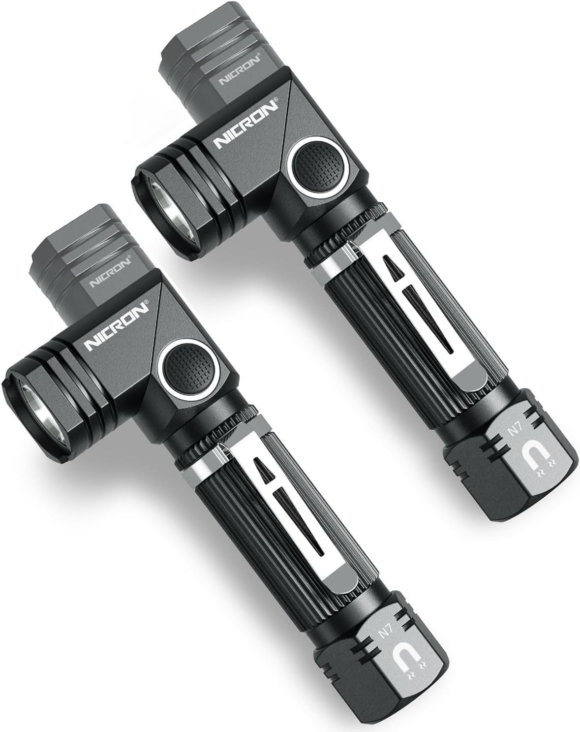 Flashlight, N7 600 Lumens Tactical Flashlight 2 Pack, 90 Degree Ip65 Waterproof