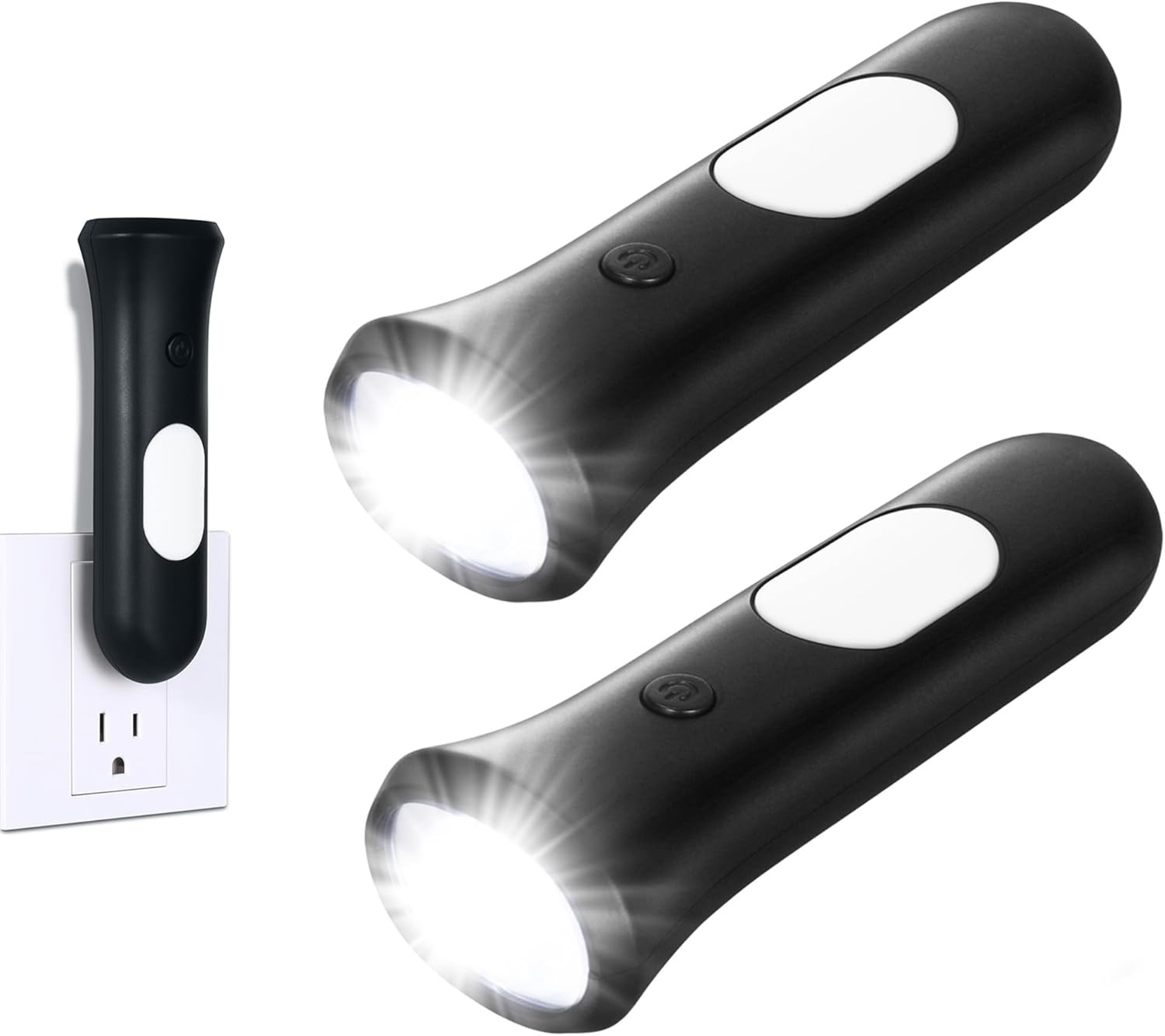 4 in 1 Emergency Lights for Home Power Failure, 2 Pcs Rechargeable LED Flashligh