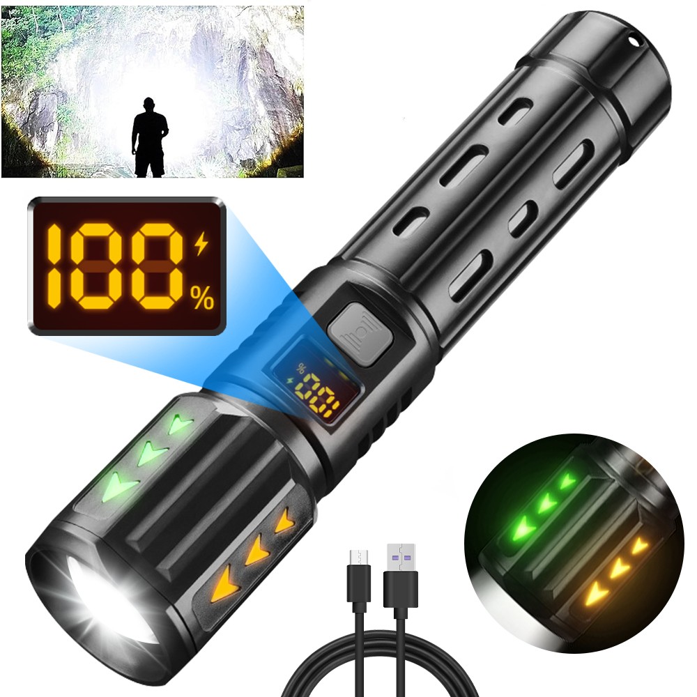 Lamparas de Mano Recargables USB Linternas LED Alta Potencia 7000 High Lumens