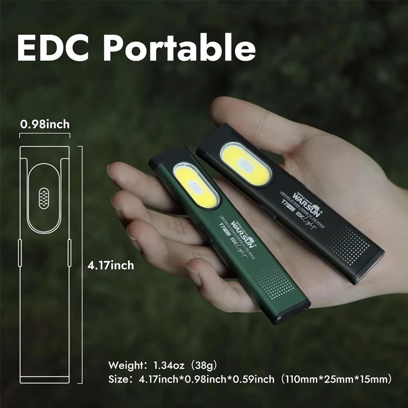 WARSUN T7 LED Flashlight 800LM Rechargeable Magnetic EDC Pocket Torch