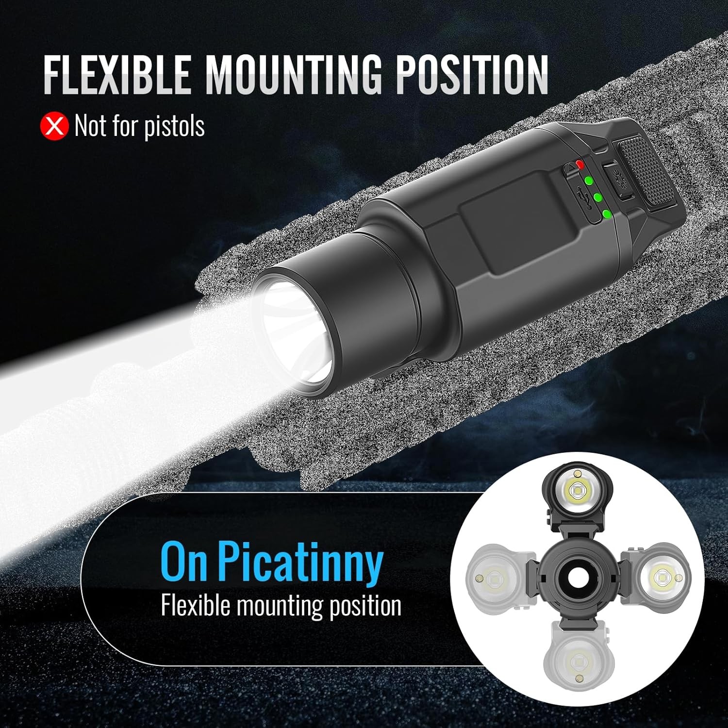 Strong Weapon Light Flashlight LED Tactical Flashlight Picatinny Rail for Rifle