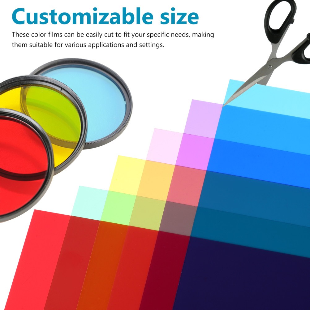 12 Pcs Light Gels Color Films PVC PP Light Diffuser Film For Photography