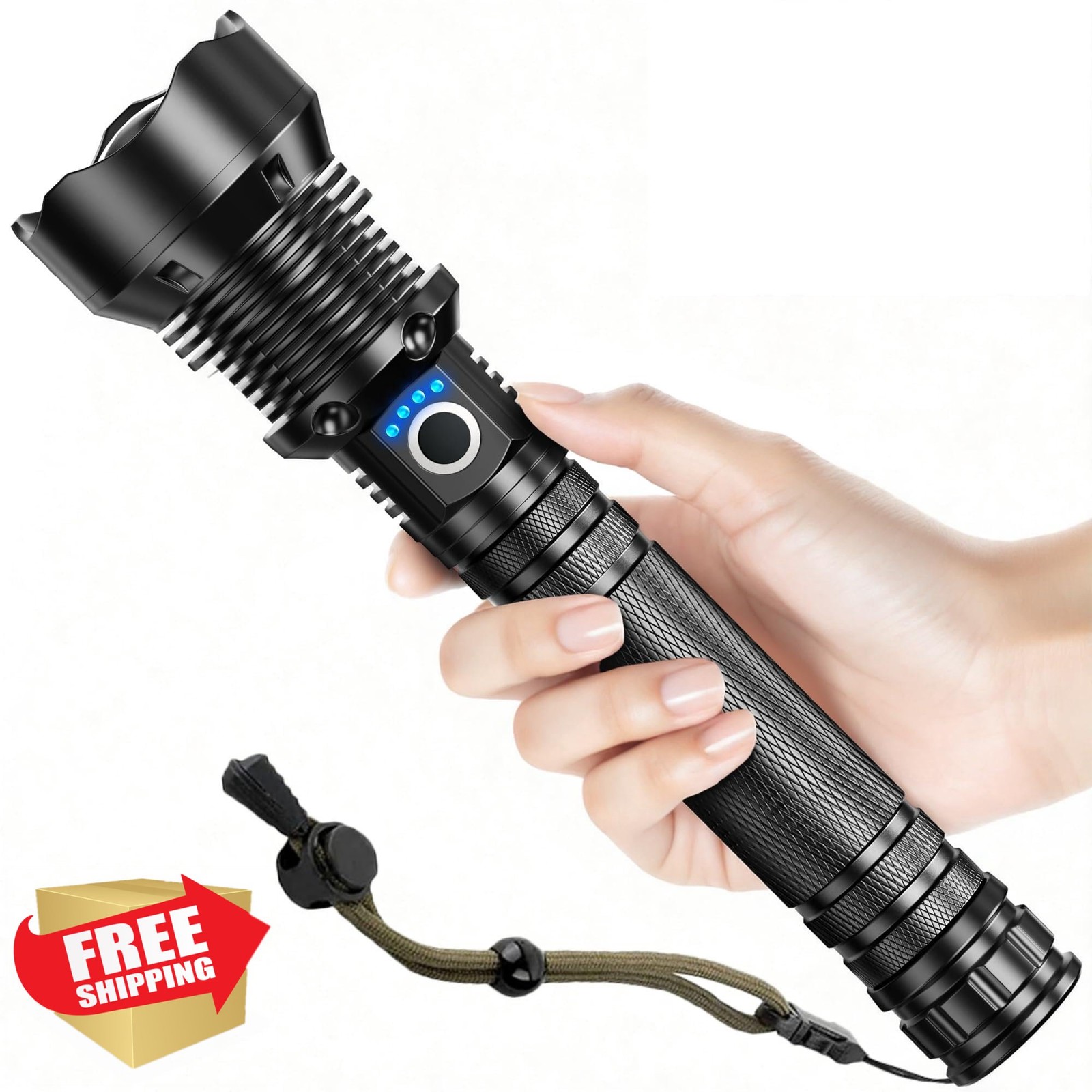 AKNEAR 99000 Lumens Rechargeable LED Flashlight