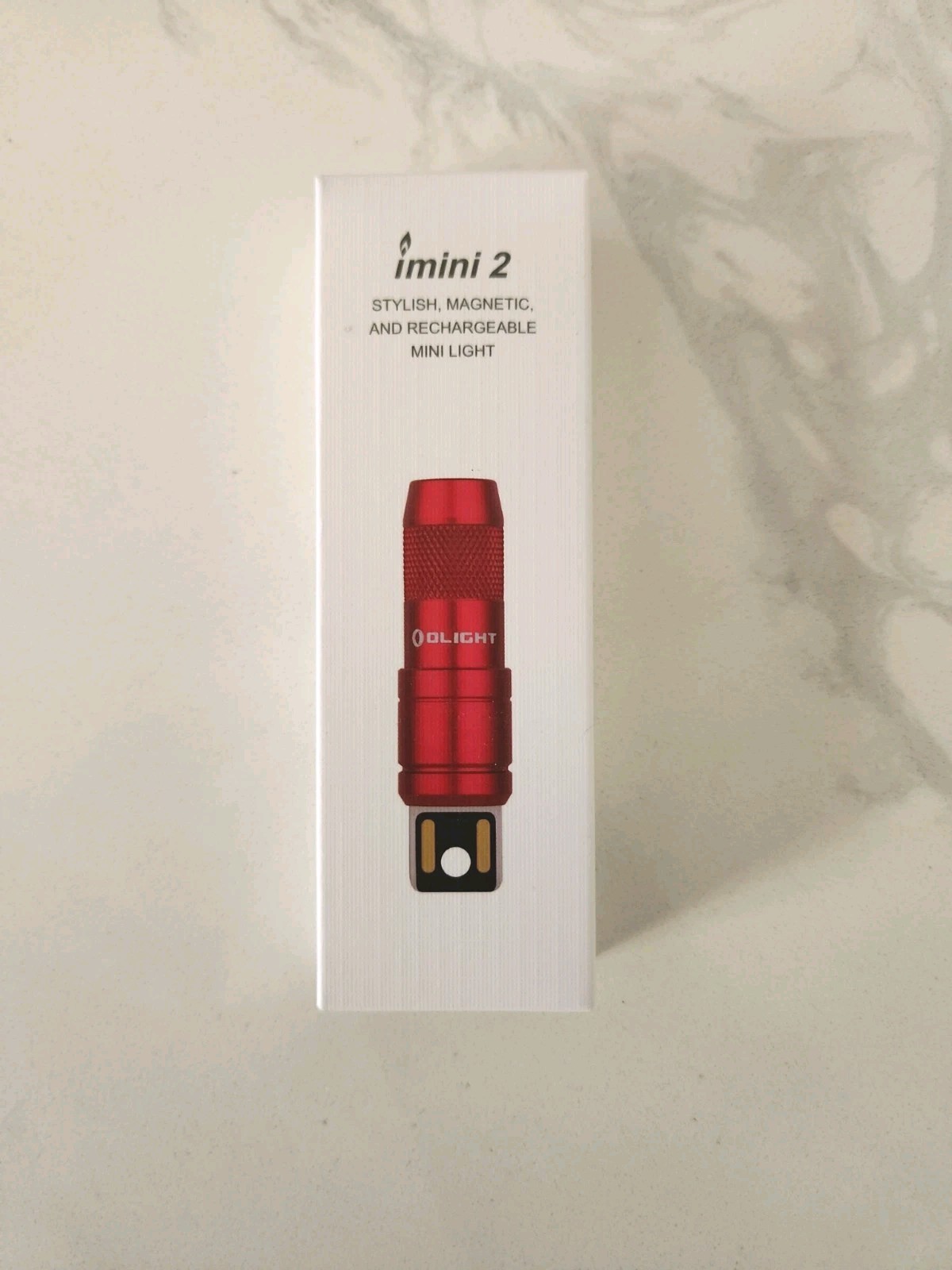 Olight imini 2 Passionate Red Rechargeable Mini Keychain Flashlight, 50 Lumens