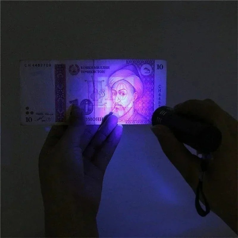 Share UV Flashlight LED Ultraviolet Torch 365nm 395nm Dual Light Zoomable Mini