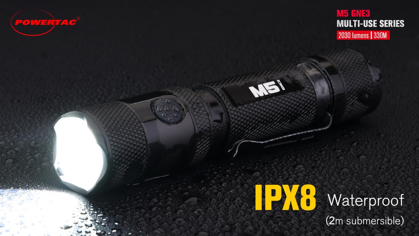 M5-G3 2030 Lumens Rechargeable Tactical Flashlight, 330M Throw with Magnetic …