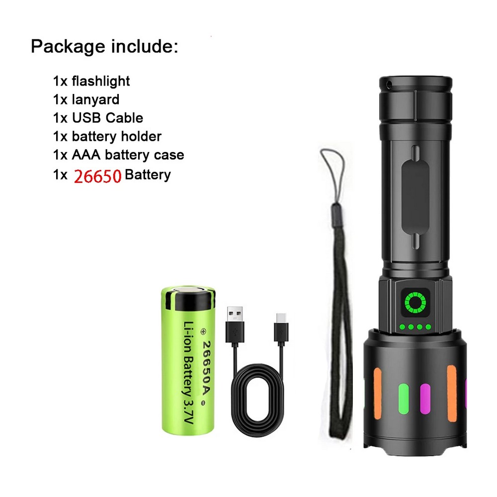350000000 Lumen Super Bright LED Tactical P90 Flashlight Rechargeable Work Light