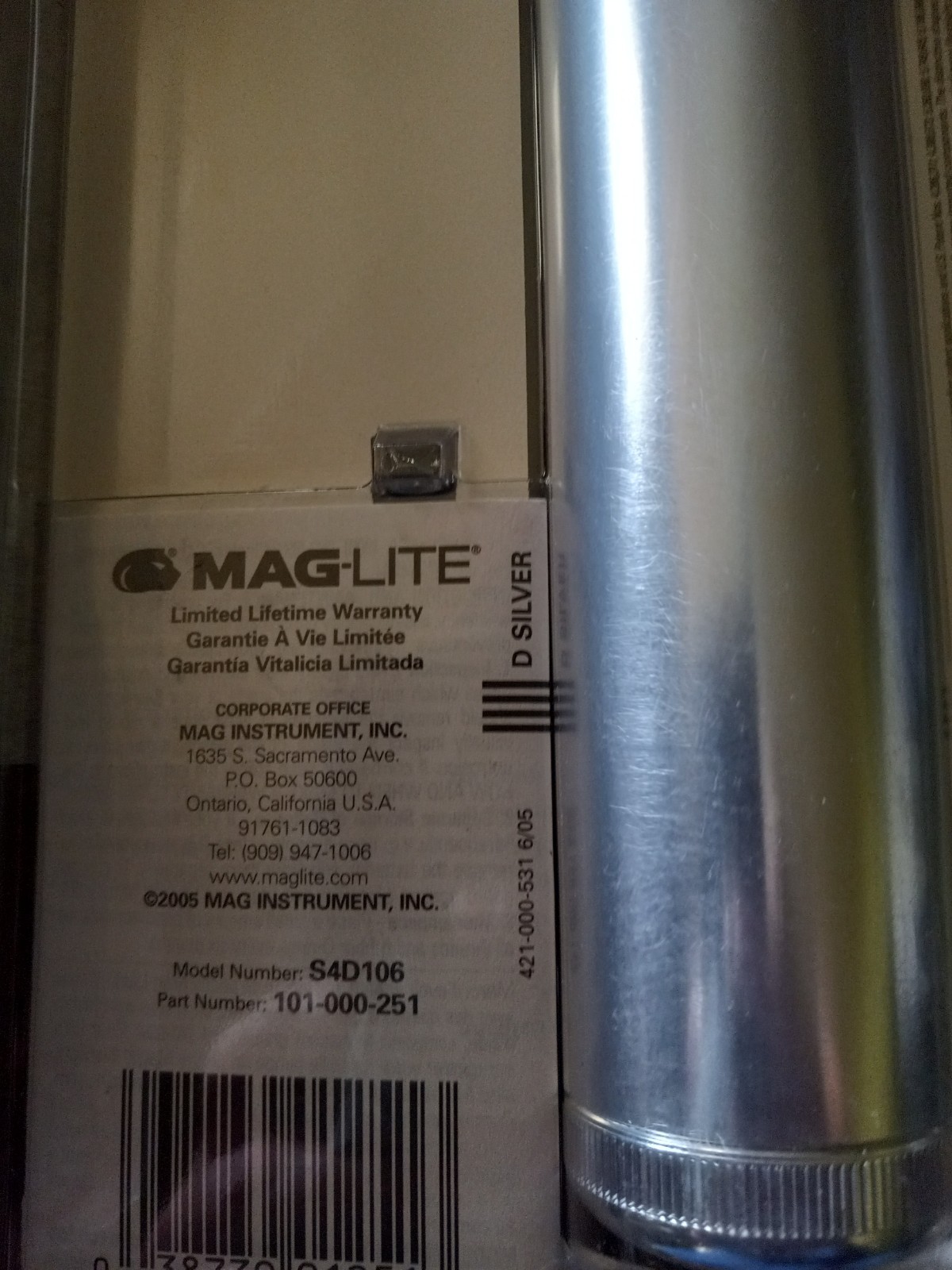 NOS Maglite Krypton 4D Cell
