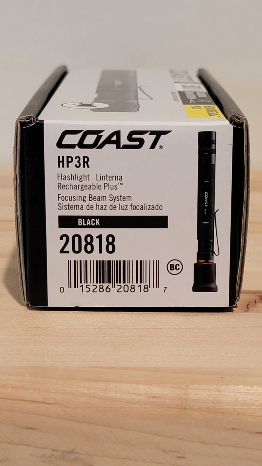 COAST HP3R 500 Lumen Rechargeable LED Penlight Twist Focus 3 Modes Black NOB