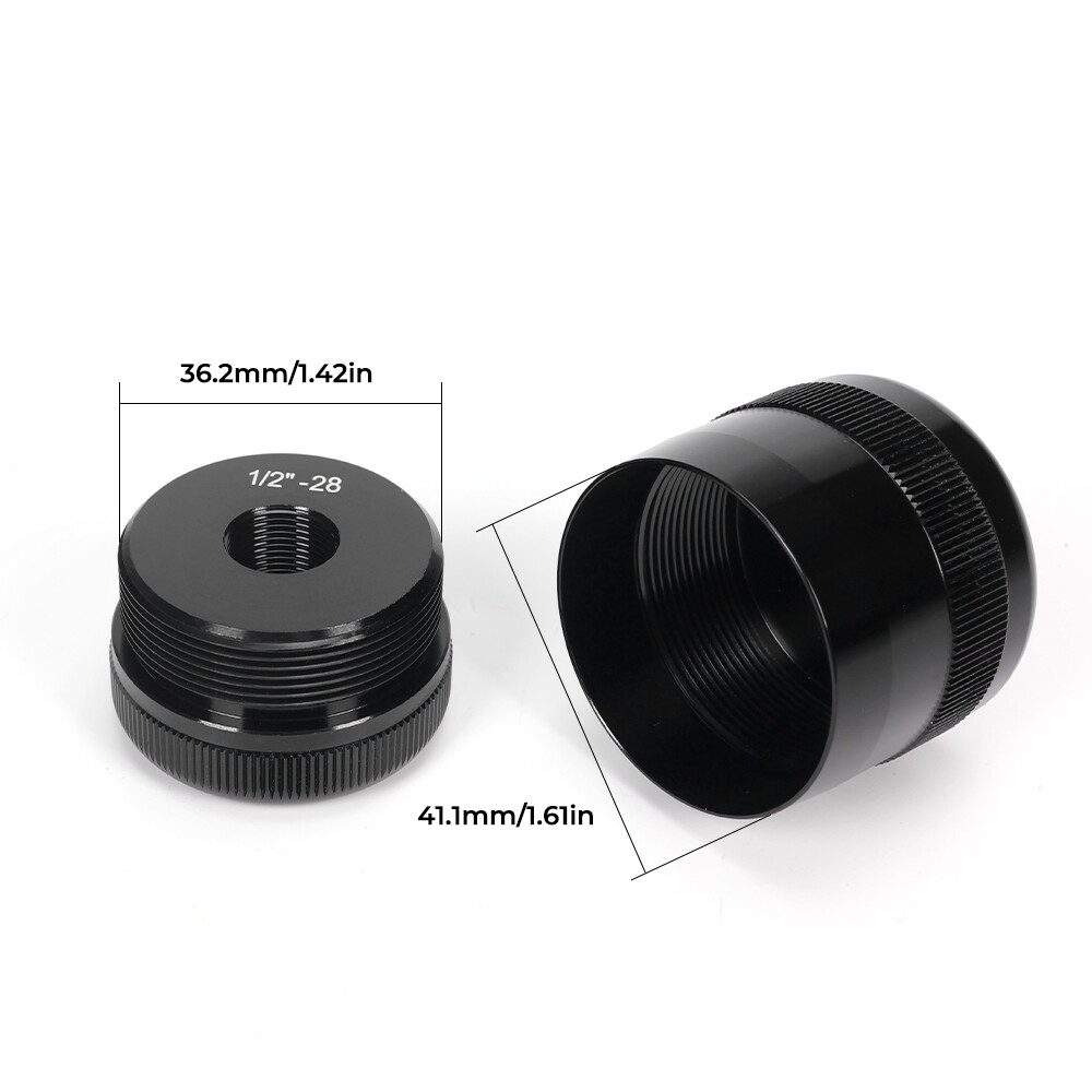 1/2-28 Aluminum End Caps Black High Quality 6061 Aluminum D Cell Cap Set